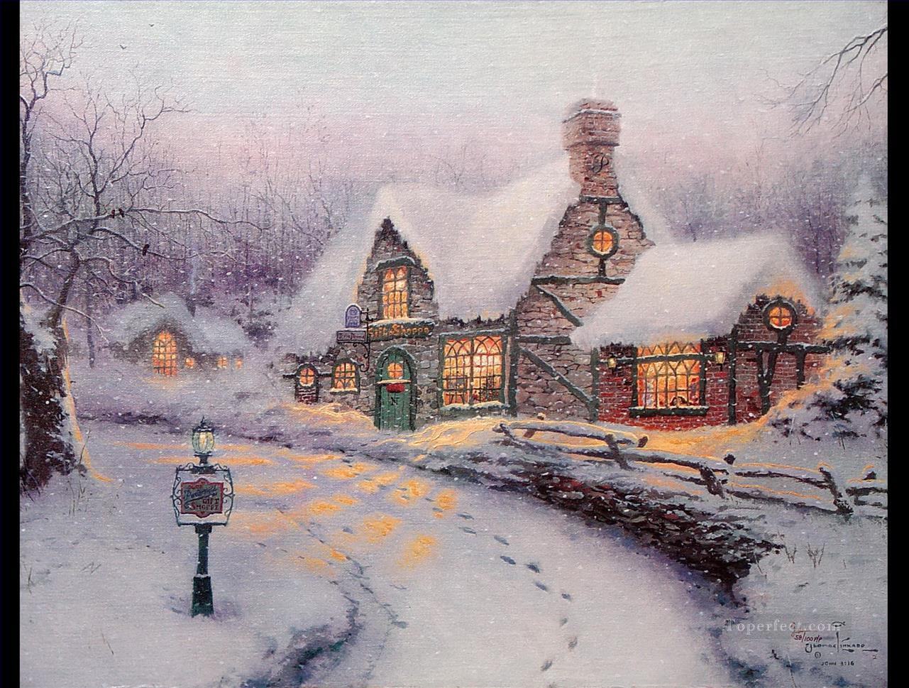 Olde Porterfield Gift Shoppe TK Christmas Oil Paintings
